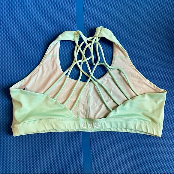 CVG Constantly Varied Gear Butterfly Back Sports Bra Lime Green Plus Size XXL - Picture 2 of 4